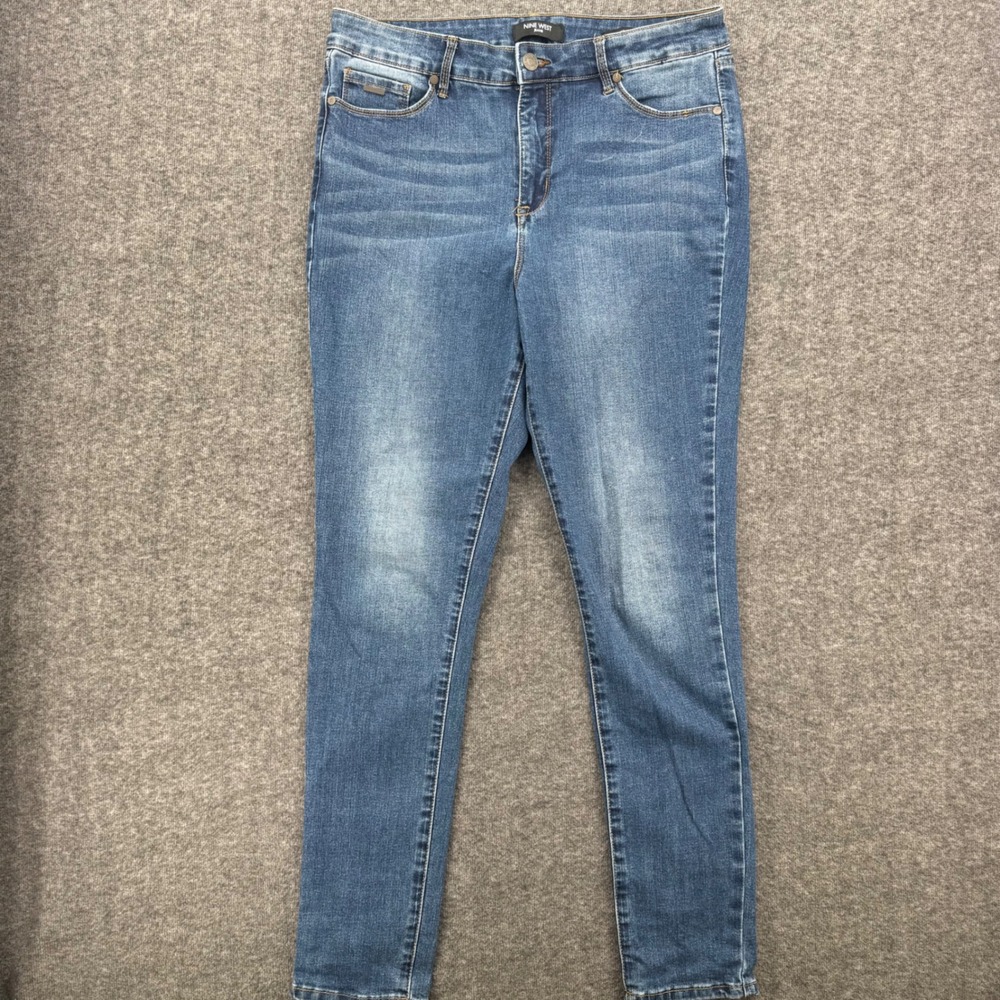 Nine West Jeans Womens 12 Cigarette High Rise Skinny Blue Medium Wash Denim
